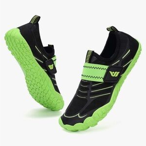 Water Shoes Black and Neon Green